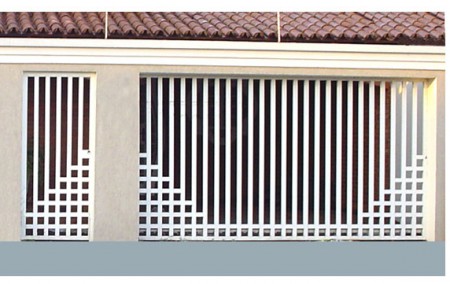 grades de tubos verticais com as pontas quadriculadas